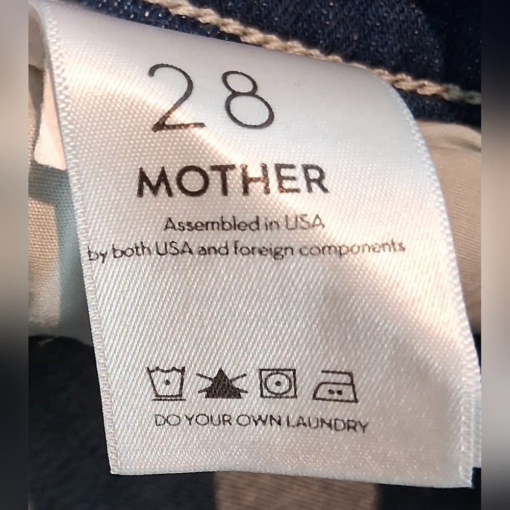 Mother The Mid Rise Dazzler Crop Fray Jeans Sz 28 Excellent Pre-Owned - Picture 8 of 11